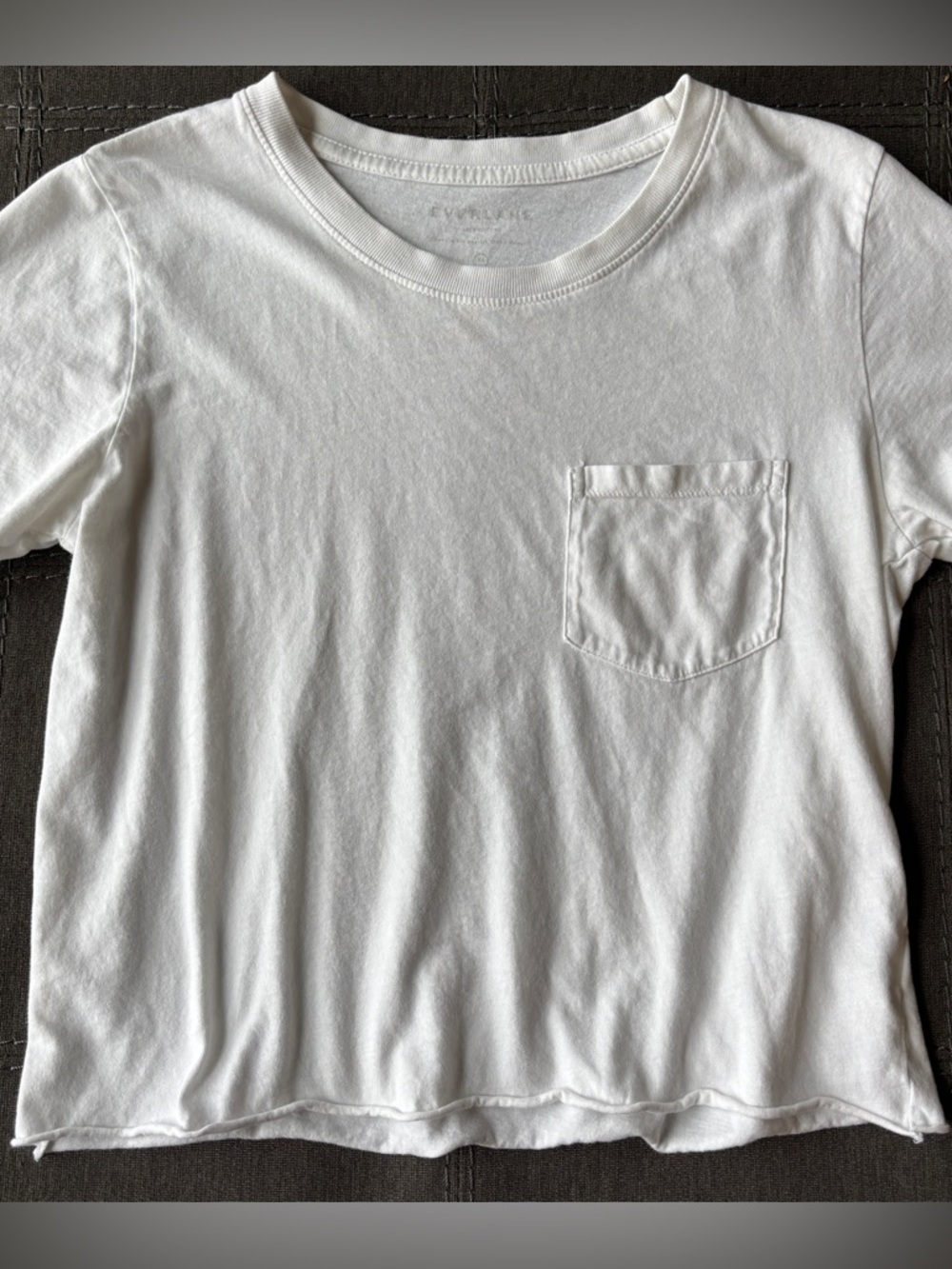 Everlane 100% Cotton Boxy Crop Tee Shirt White XS - Picture 2 of 5